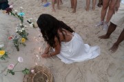 Offerings for Yemanja During the party on the day of the Queen of the Sea - Arpoador Beach - Rio de Janeiro city - Rio de Janeiro state (RJ) - Brazil
